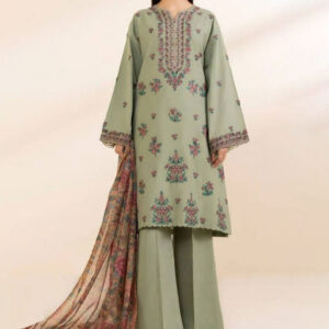 3 PIECE – EMBROIDERED COTTON SATIN SUIT