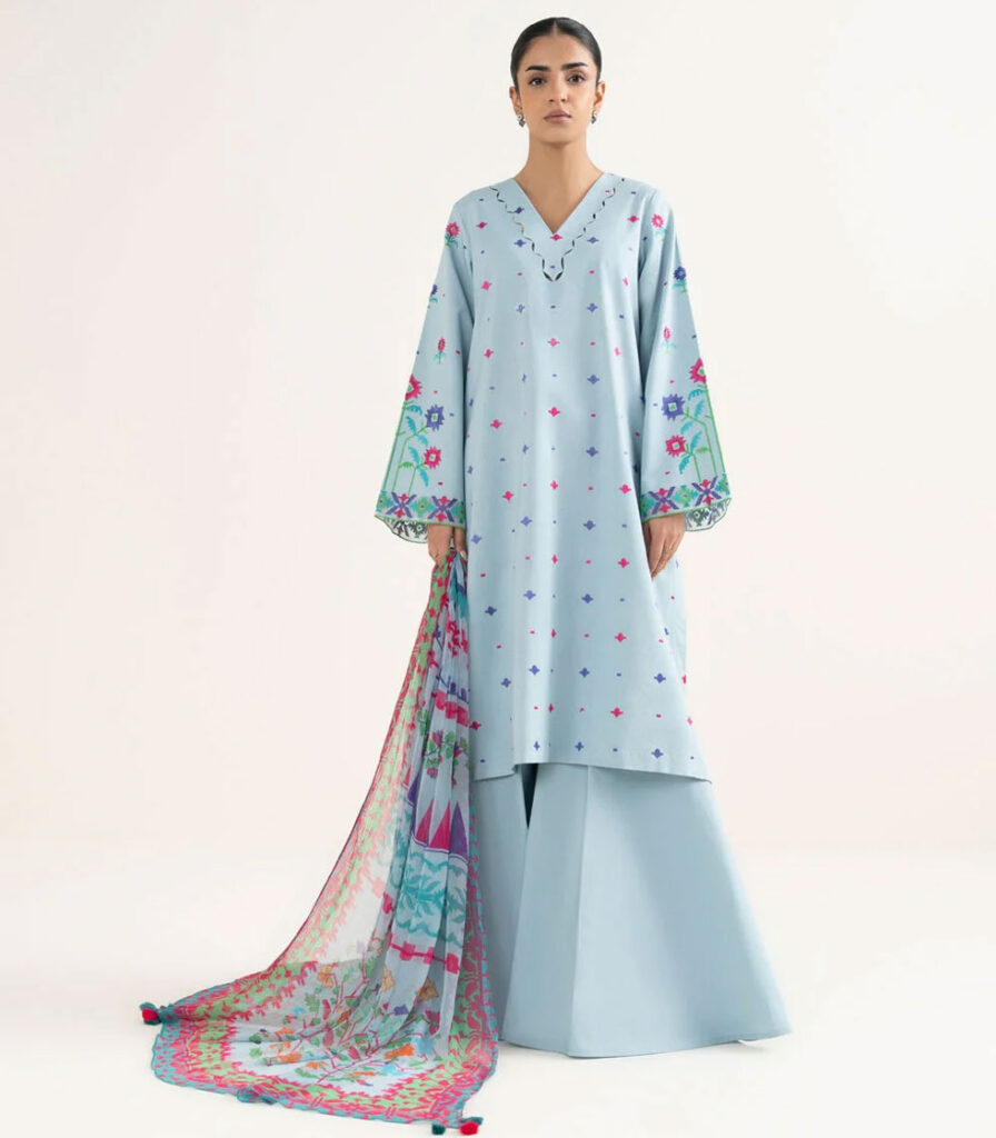 3 PIECE – EMBROIDERED COTTON VISCOSE SUIT